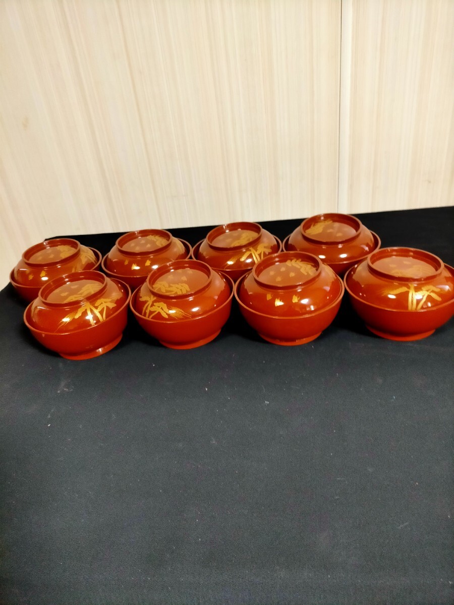 ● 菓子椀 輪島塗 漆器 木製 蓋付 時代物●
