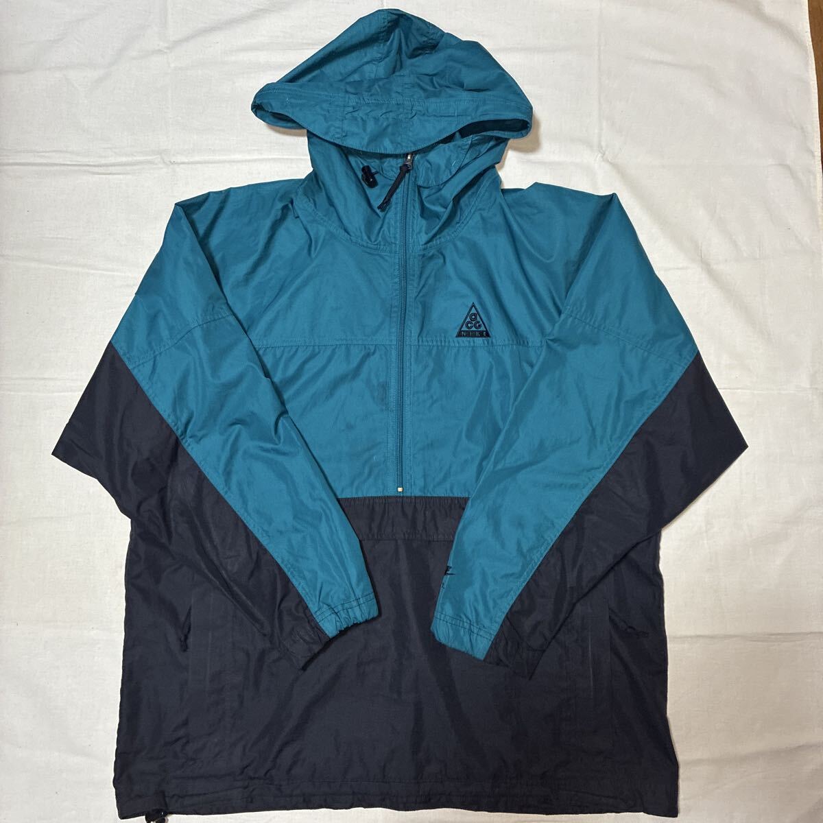 NIKE ACG アノラックパーカー ターコイズ×ブラック　ビンテージ L