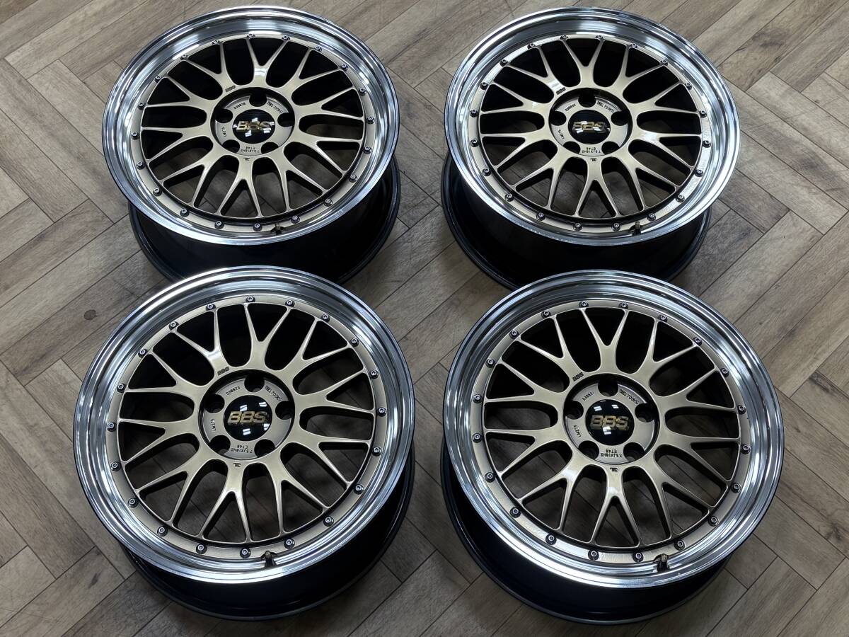 美品☆ BBS ホイール LM 18×7.5J+48 5/112 4本 LM257 ダイヤモンドゴールド/ブラックブライトダイヤカット BMW U06 等に♪