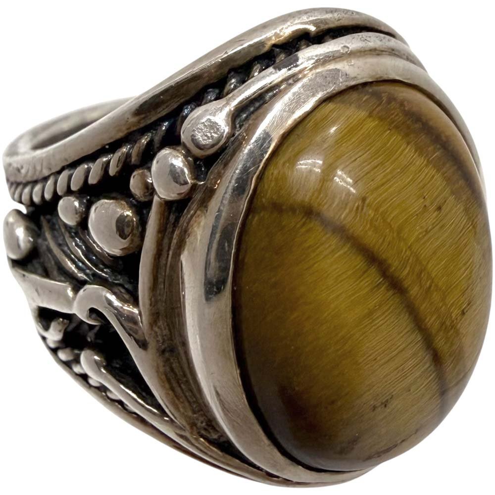 26-2169【良品】ストーンm カラーストーン付きリング 約21号 925 シルバー アクセサリー ジュエリー 大きめ メンズ 男性用 stone m