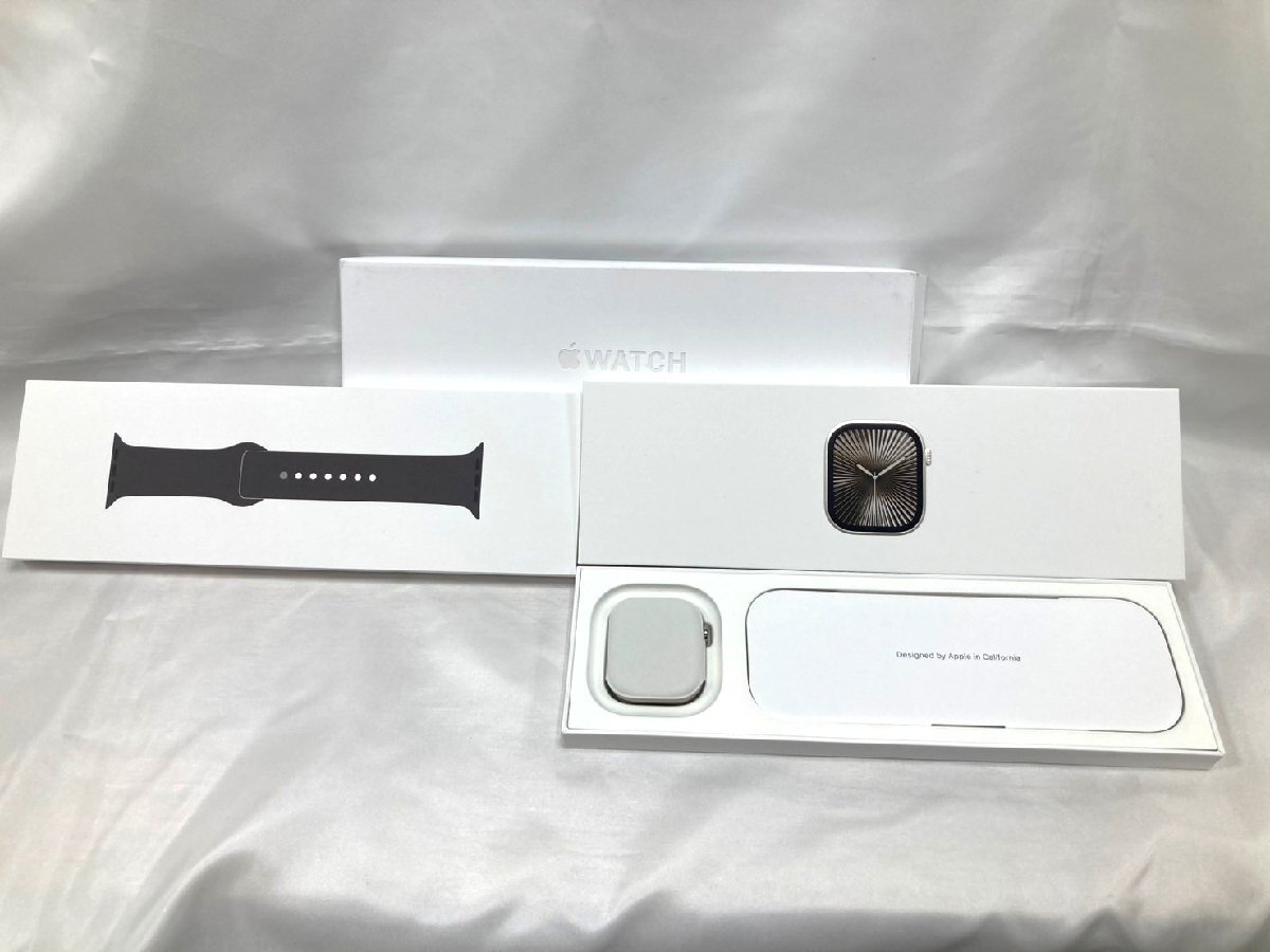 キングラム[01]美品 Apple Watch アップルウォッチ Series10 42mm GPS + Cellularモデル シルバー スポーツバンドM/L【送料無料】r6387