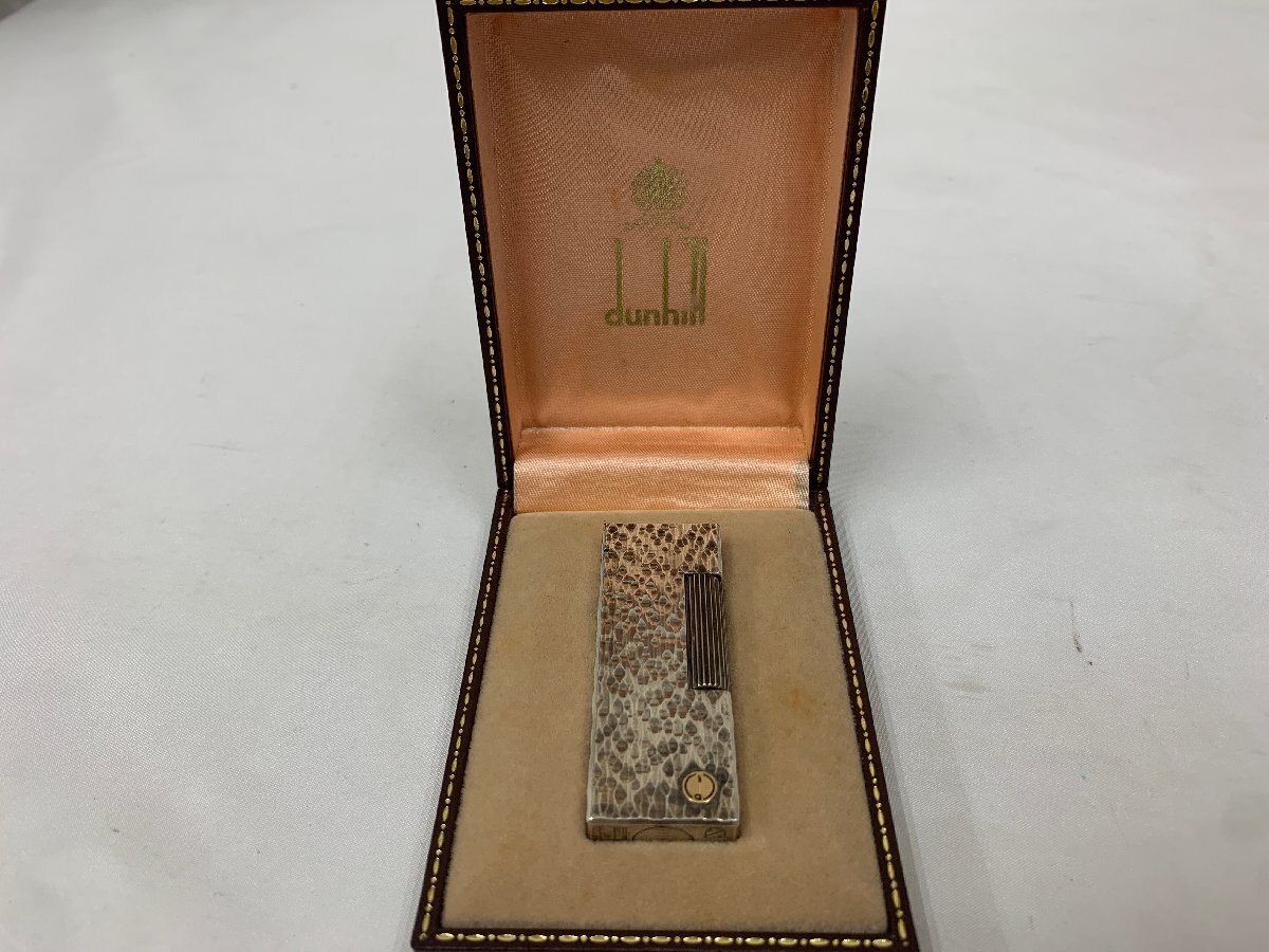 キングラム[12] ★ジャンク★ dunhill ダンヒル シルバー ローラー ライター スクエア 箱付き 030@I76 ★送料無料★