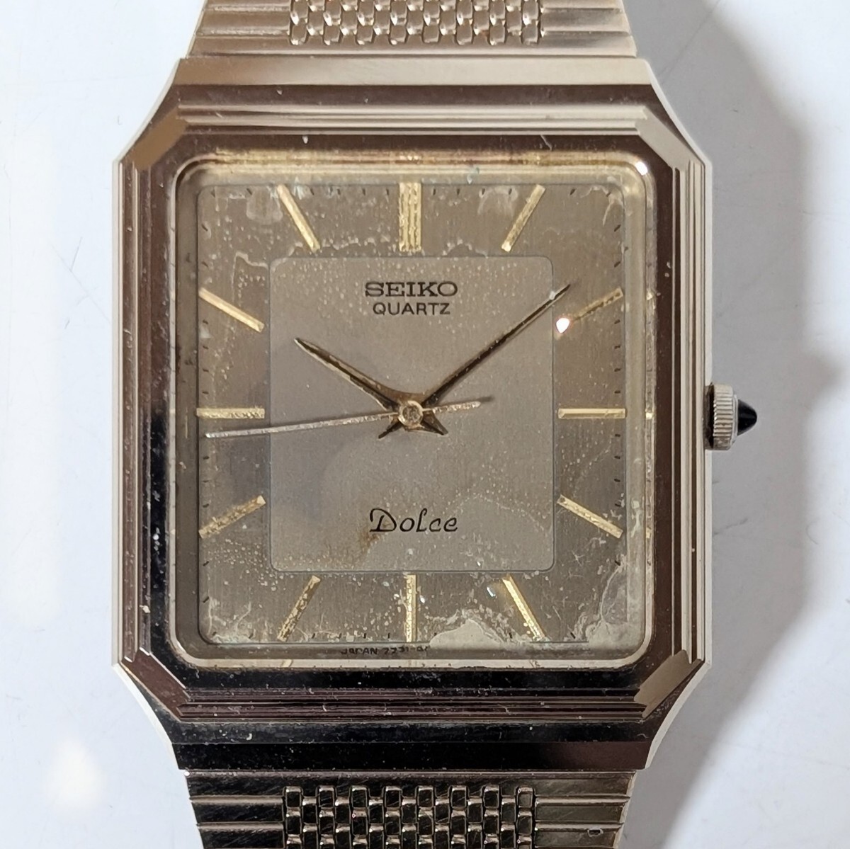 SEIKO DOLCE NSAG SS 7731-5080 セイコー ドルチェ オクタゴン ゴールド 超硬ケース ゴールド文字盤 3針 メンズ腕時計 電池交換済み 稼働品