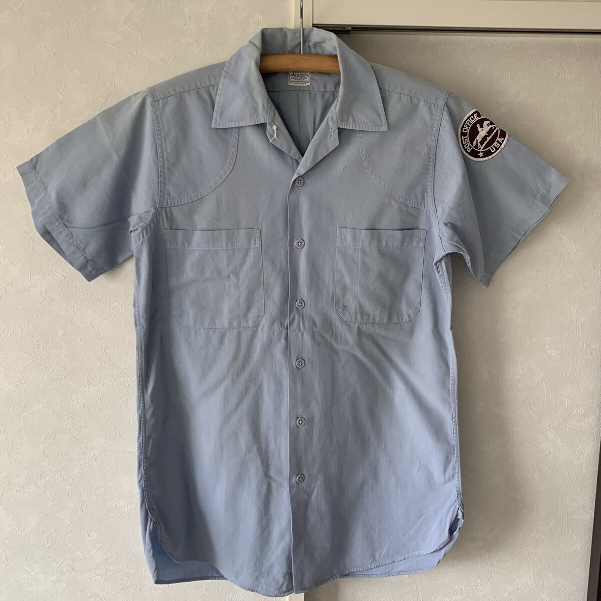 ビンテージ/50s ~ /SIMPSON'S/Soulette/シンプソンズ/シャツ/半袖シャツ/Shirt/マチ付き/ワークシャツ/コットン/ポプリン/USA/ポストマン