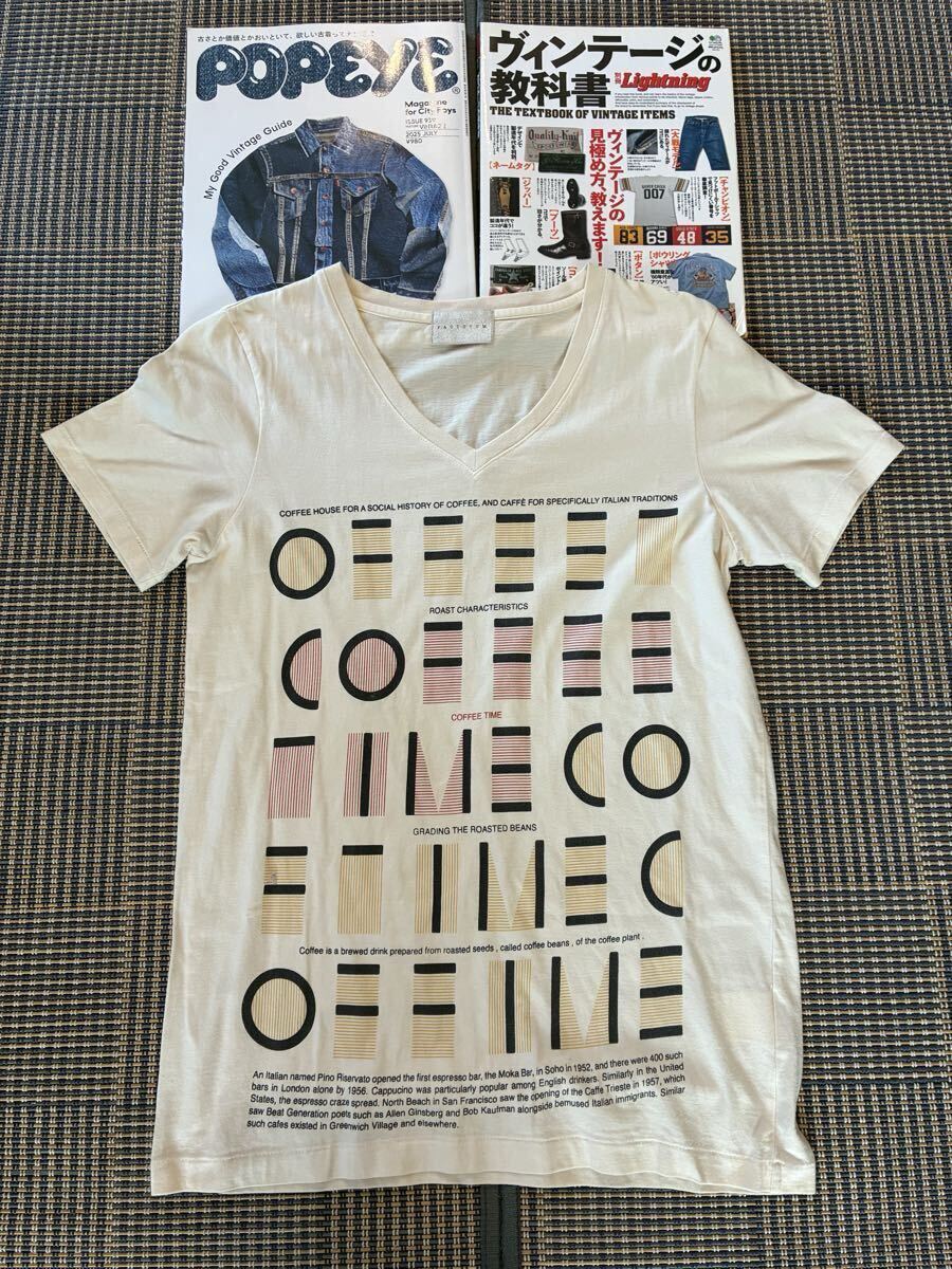 ファクトタム/日本製/Tシャツ/Vネック/デザインTシャツ/サイズ44/FACTOTUM/プリント/完売/プレッジ/N.ハリウッド/リチウムオム/サイラス 