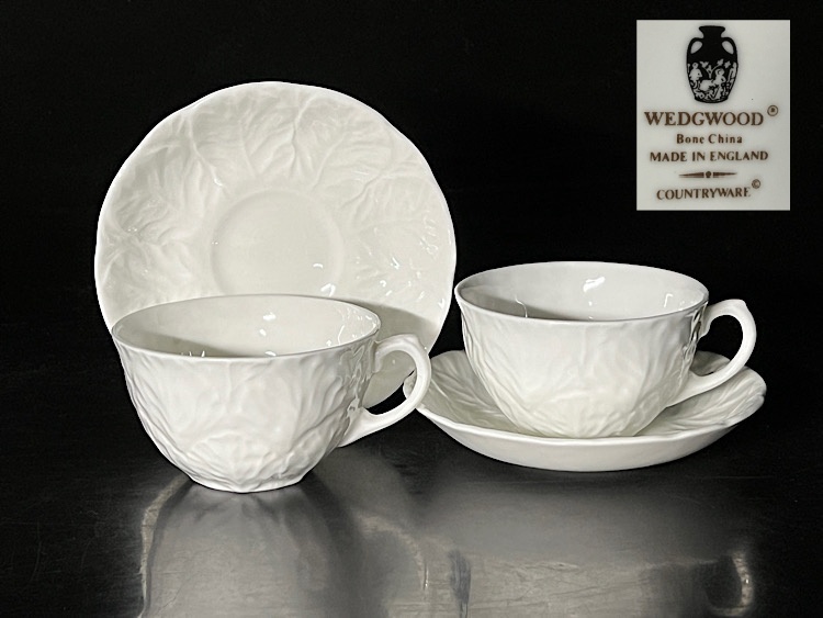 【瑞】ウェッジウッドWEDGWOOD　カントリーウェア　カップ＆ソーサー　２客セット