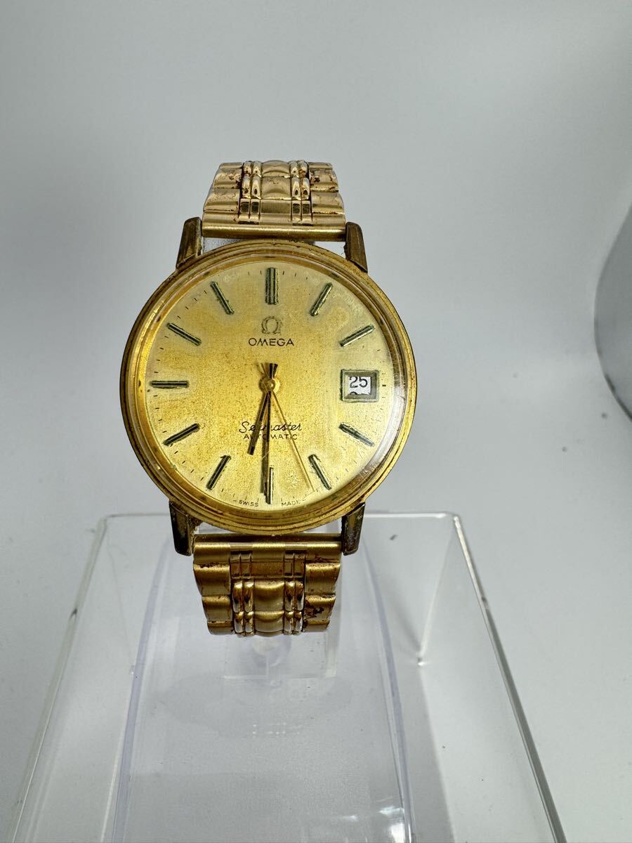 【美品】OMEGA オメガ Seamaster シーマスター 自動巻き メンズ腕時計 ヴィンテージ デイト ゴールド アンティーク