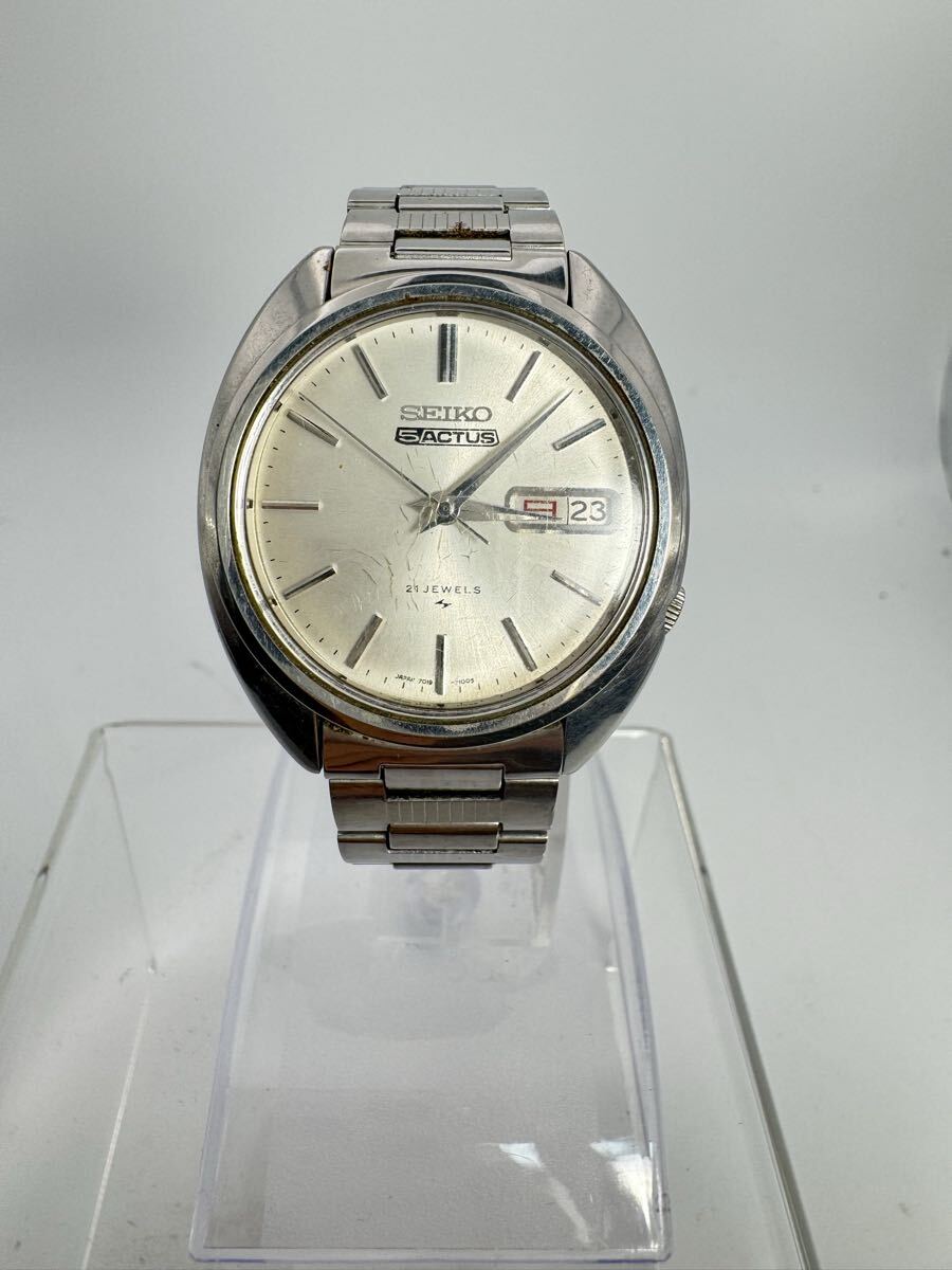 【美品】SEIKO セイコー 5 ACTUS アクタス 21石 自動巻き 稼働品 ヴィンテージ メンズ腕時計 デイデイト 7019-7080 アンティーク