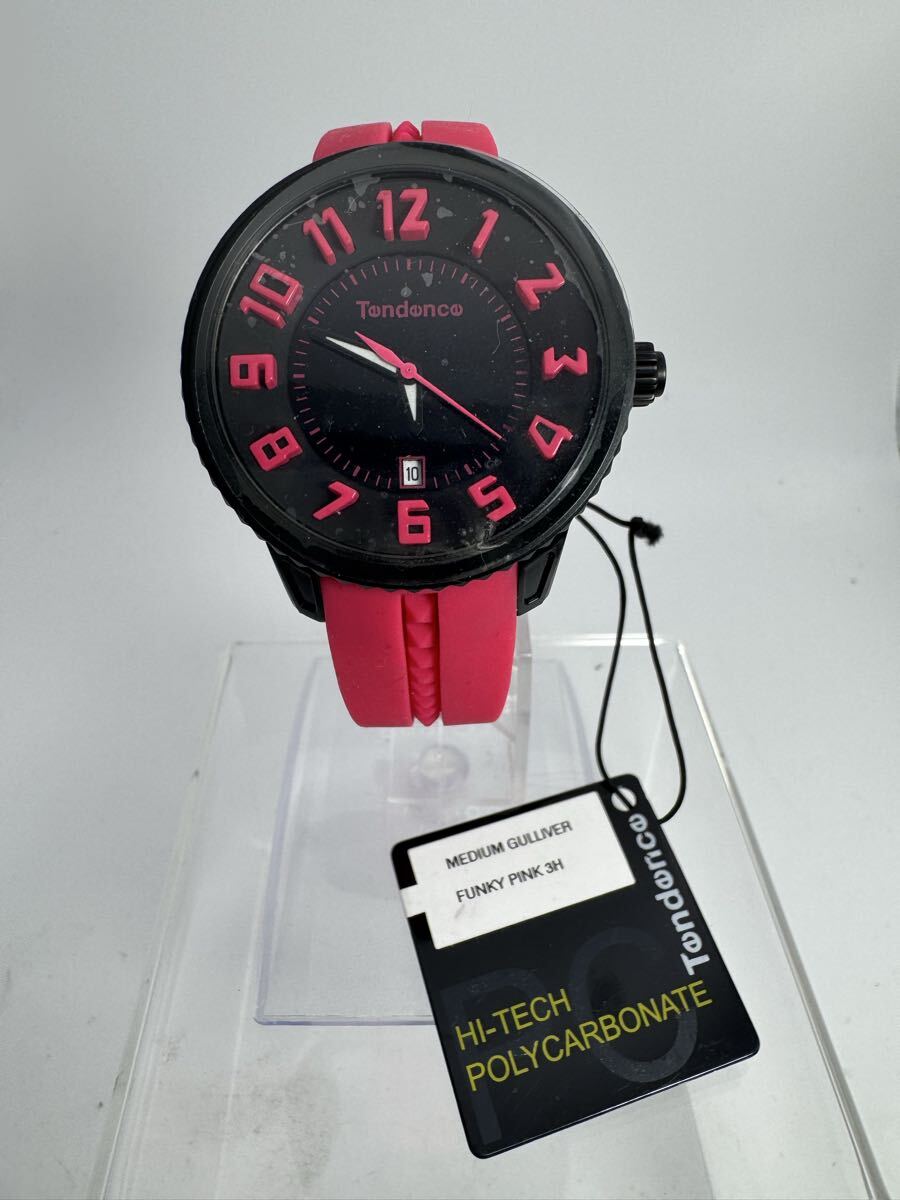 【新品未使用品】Tendence テンデンス FUNKY PINK 3H ルシェルブルー取扱 稼働品 未使用ガリバーミディアム T0930024クオーツ ユニセックス