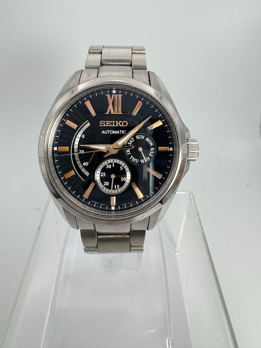 【超美品】SEIKO セイコー ブライツ メカニカル AUTOMATIC 6R21-00W0 自動巻 メンズ腕時計 ブラック文字盤 デイデイト 