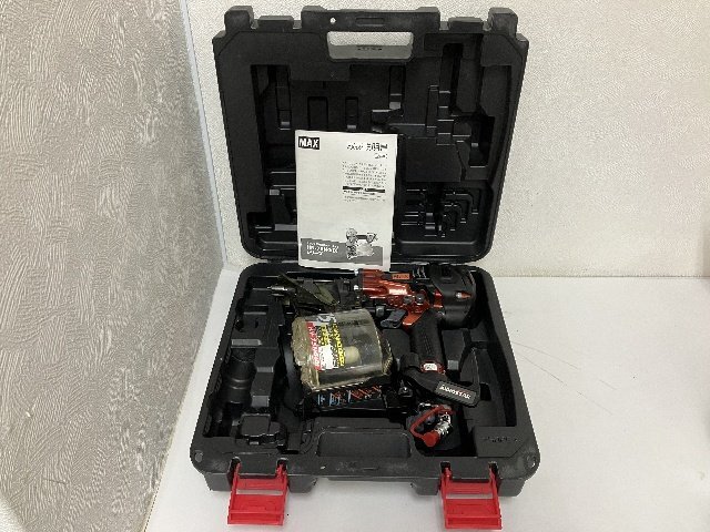 MAX/マックス 高圧釘打機 スーパーネイラ コイルネイラ HN-75N4(D)-R ケース/取説付き Ж 75F88-2