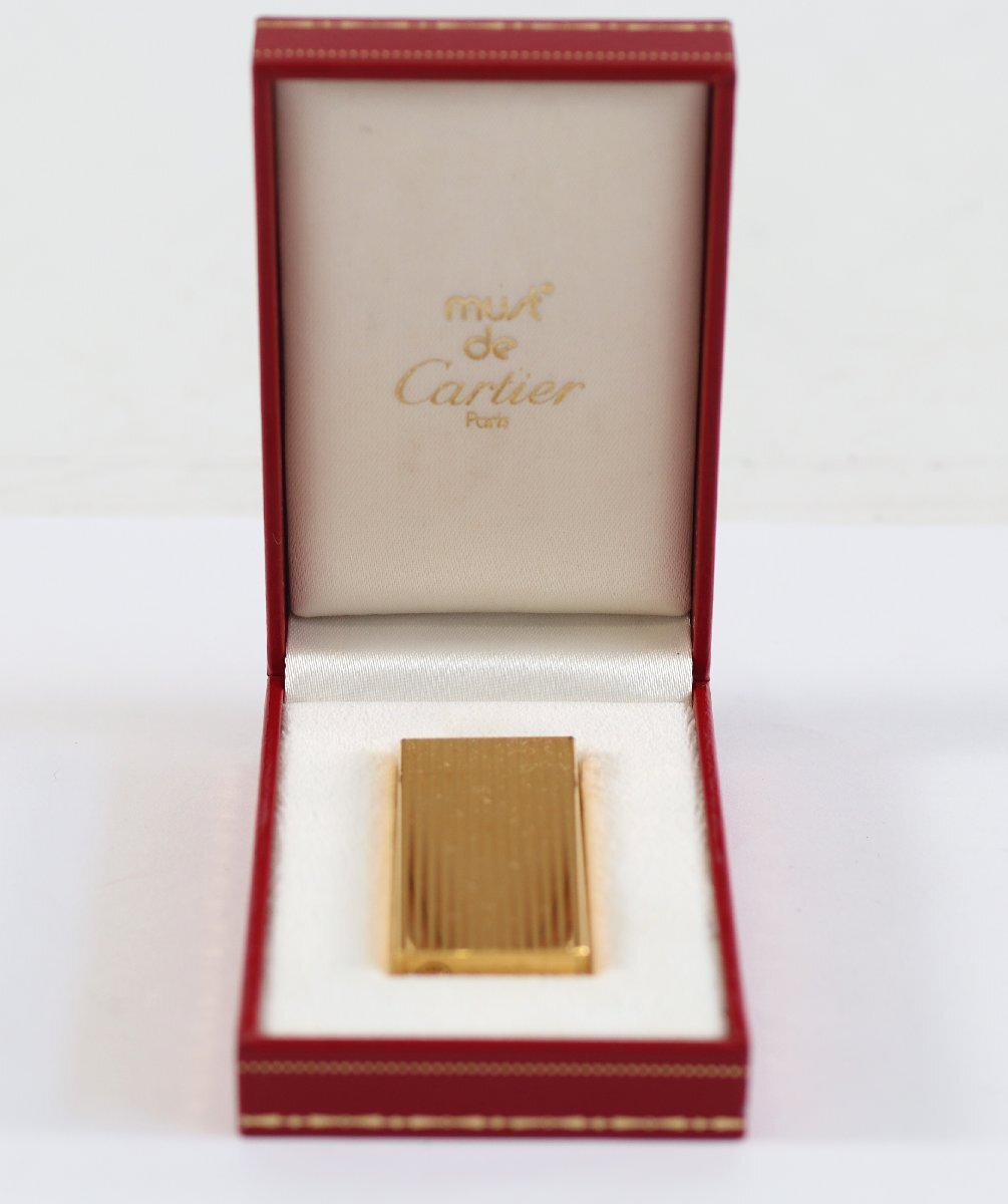 Cartier カルティエ ライター ガスライター 火花OK ゴールドカラー 喫煙具 喫煙グッズ ケース付 5476-YN