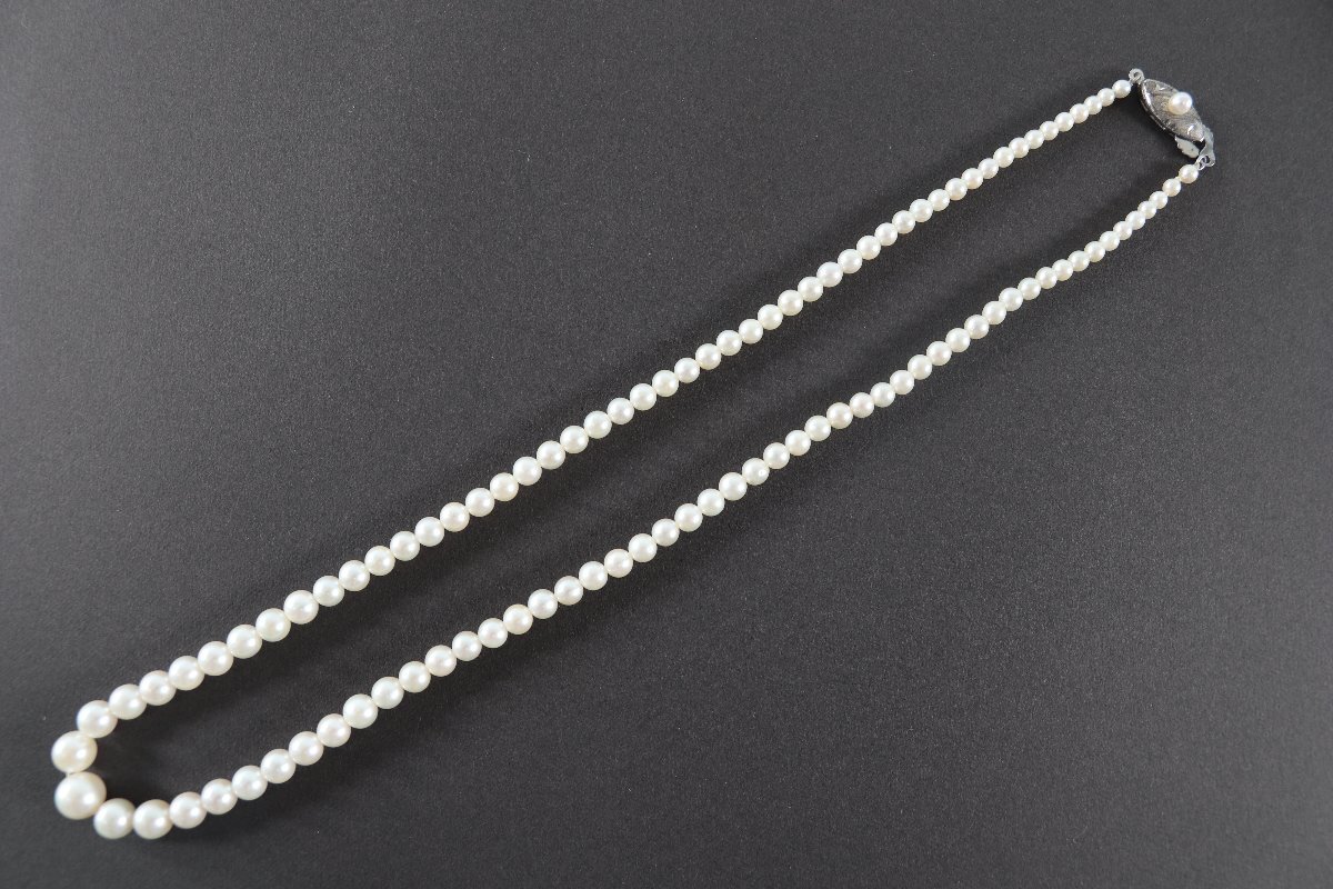 本真珠 パール 留め具 シルバー 約2.9-7.2mm珠 ネックレス レディース アクセサリー 5300-KF②