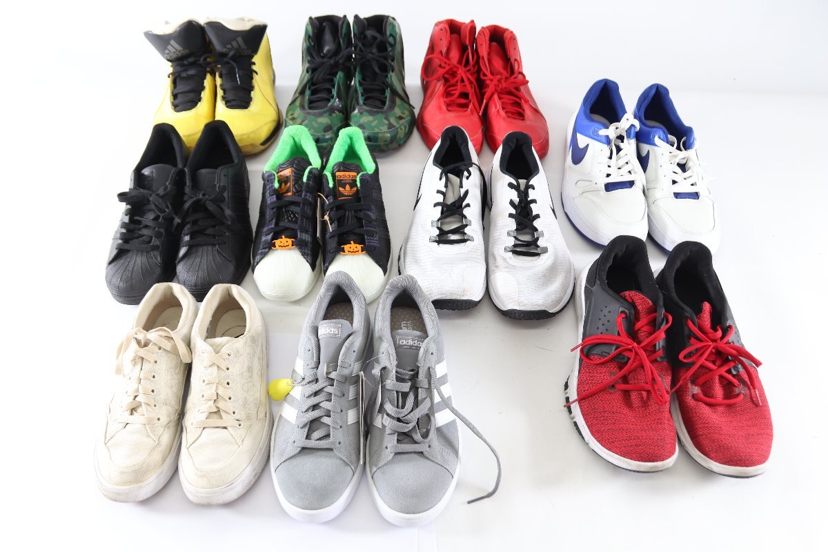 【10点】NIKE ナイキ adidas アディダス サイズ 24.5 26 27 29 他含 スニーカー スポーツ カジュアル 靴 まとめ売り 5443-KI