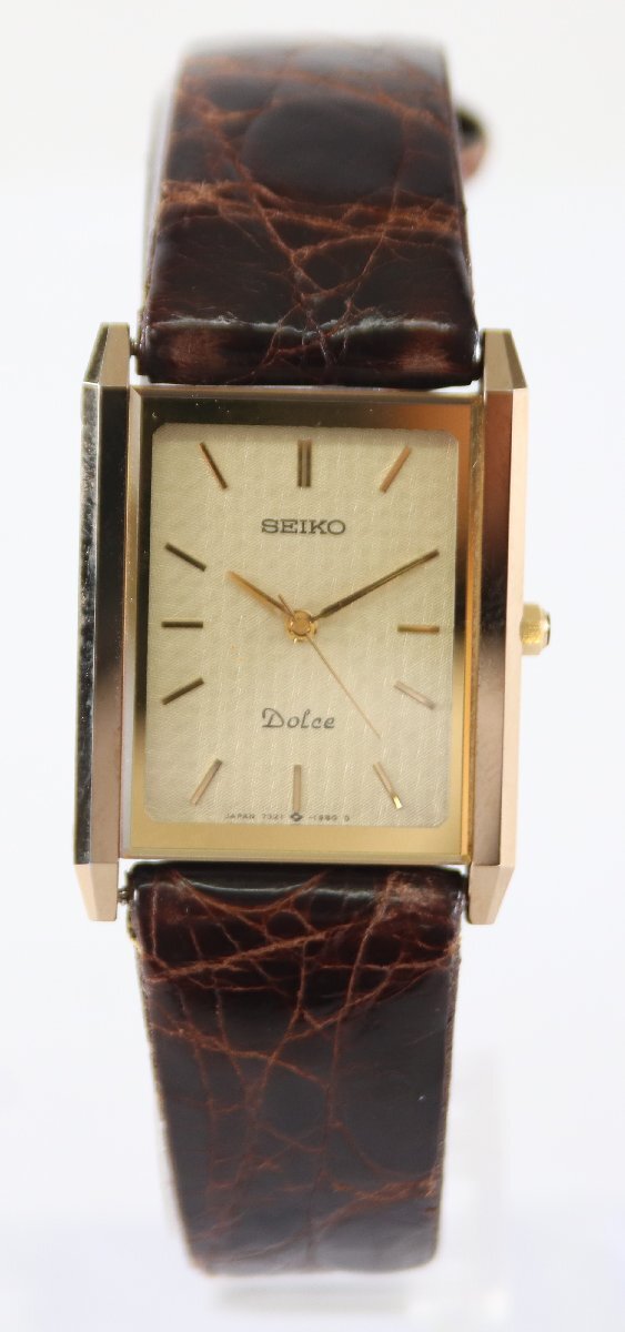 SEIKO セイコー DOLCE ドルチェ 7321-6170 クォーツ 腕時計 ターボテスター反応〇 ゴールドカラー メンズ 5455-RY