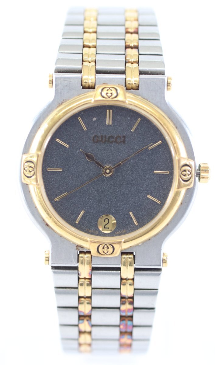 【不動品】GUCCI グッチ 9000M クォーツ デイト 腕時計 レディース 3針コレクション ファッション ジャンク 5464-TH