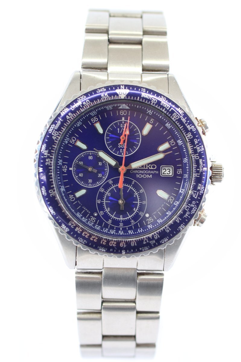 SEIKO セイコー クォーツ クロノグラフ デイト 腕時計 ターボテスター反応〇 シルバーカラー 不動品 メンズ 5471-RY
