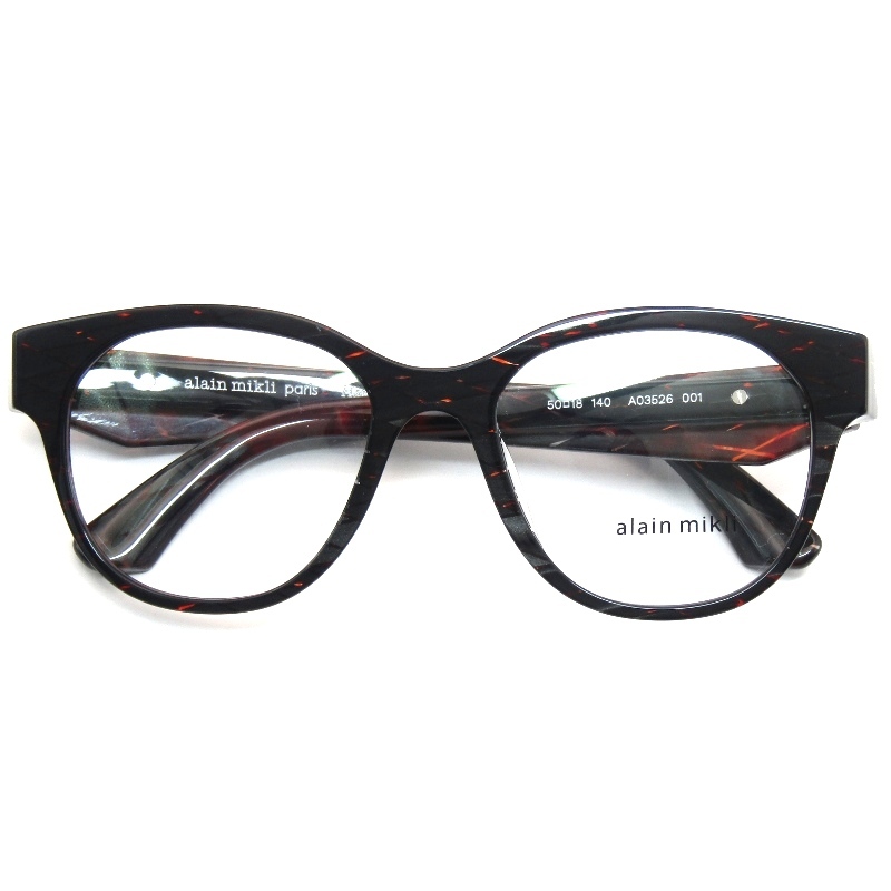 未使用 alain mikli アランミクリ メガネフレーム A03526 イタリア製 ボストン/ウェリントン 001 Black rhombus rouge nacree 61005415