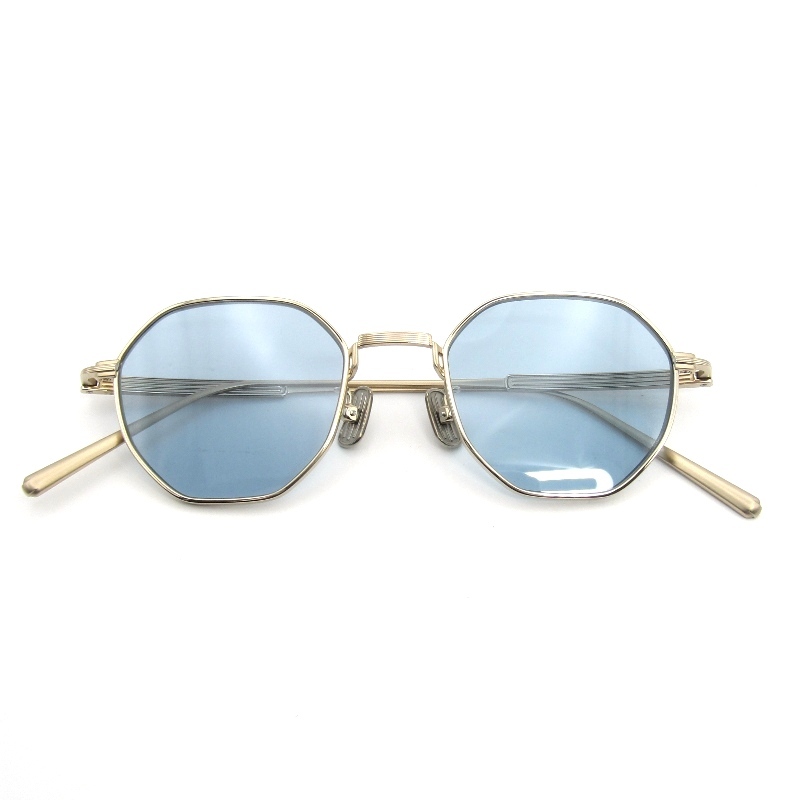 未使用 Lunetta BADA ルネッタバダ サングラス 73/01 日本製 オクタゴン 六角形 1020 WHITE GOLD 54000842