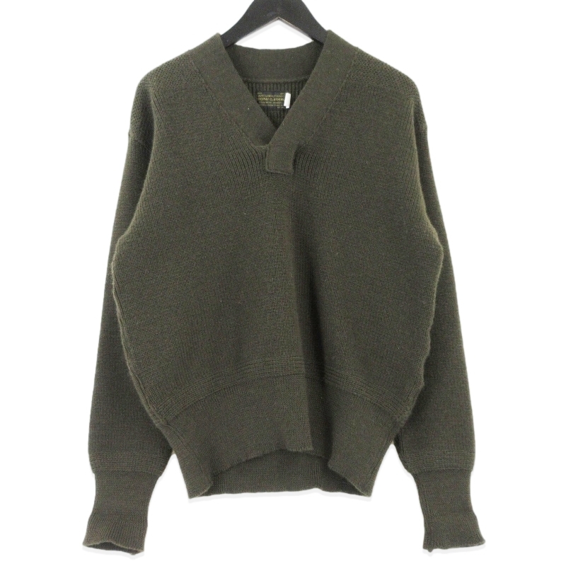 TROPHY CLOTHING トロフィークロージング メカニックニット TR23AW-209 USAAF Mechanic Knit Vネック プルオーバー オリーブ 38 99000842
