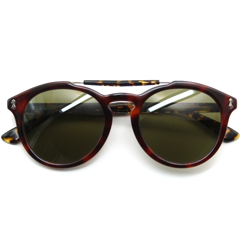 未使用 GUCCI グッチ サングラス GG0124SA イタリア製 ボストン ツーブリッジ 003 ハバナ 61005516