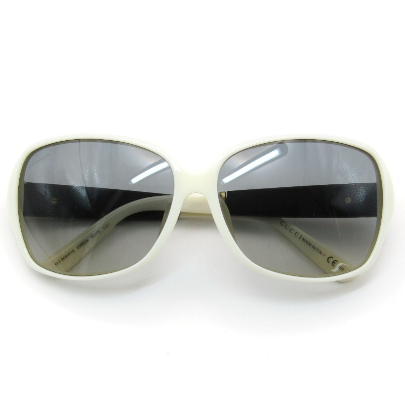 未使用 GUCCI グッチ サングラス GG 3661/F/S イタリア製 スクエア レザーパーツ OXRDX ホワイト/ブラックレザー 61005512