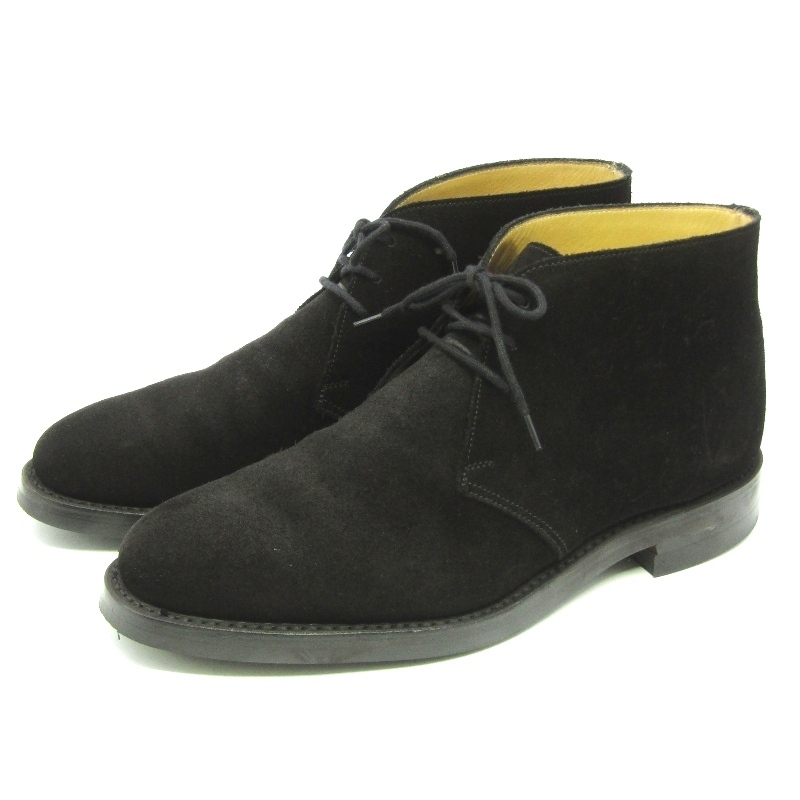 CROCKETT&JONES クロケット&ジョーンズ UK6E チャッカブーツ CHILTERN スエード チルターン ダイナイトソール ブラック 黒 35005549