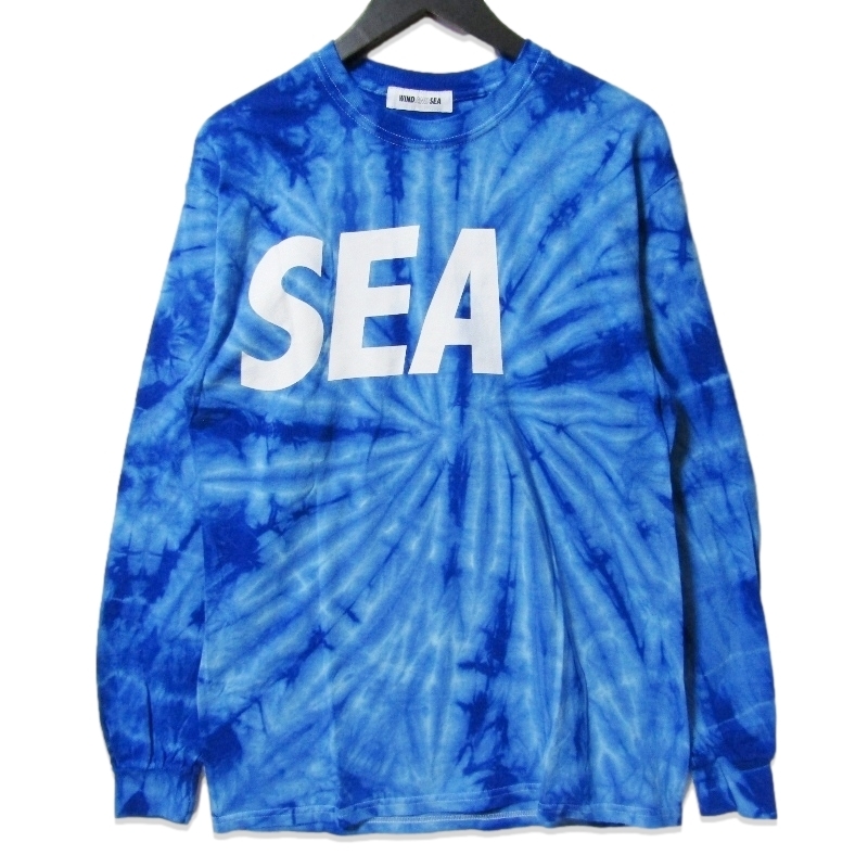美品 WIND AND SEA ウィンダンシー 長袖Tシャツ WDS-CS-121 Tie-Dye L/S Tee ブルー タイダイ柄 M 27113751
