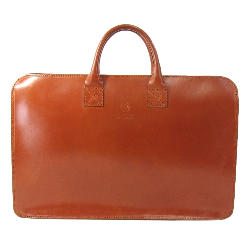 美品 GLENROYAL グレンロイヤル LIGHT WEIGHT BRIEF CASE 1226518 ブライドルレザー 2室 ブリーフケース 英国製 OXFORD TAN 61005588