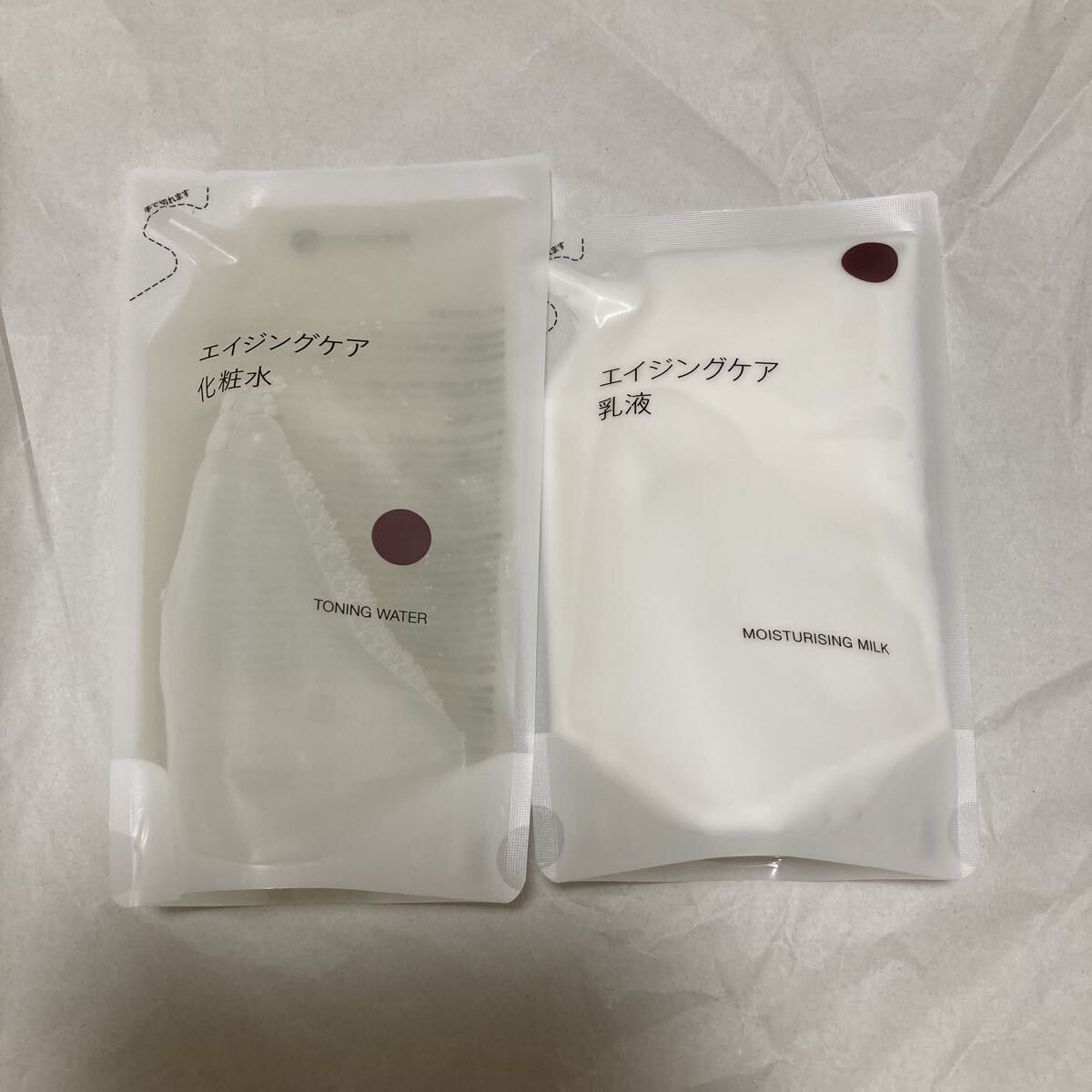 新品未開封 無印良品 MUJI 詰替用 エイジングケア化粧水 270ml エイジングケア乳液 180ml 2種セット 化粧水 乳液
