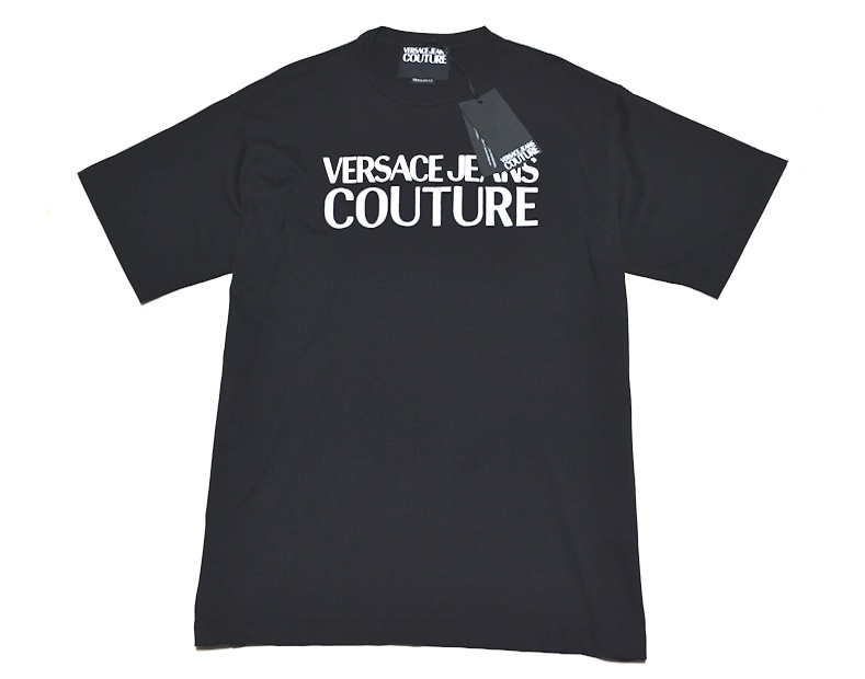 【新品】タグ付き 人気 XLサイズ VERSACE JEANS COUTURE ヴェルサーチ 高級ジャガードロゴ柄 半袖Tシャツ 大人のラグジュアリー 特価 9940