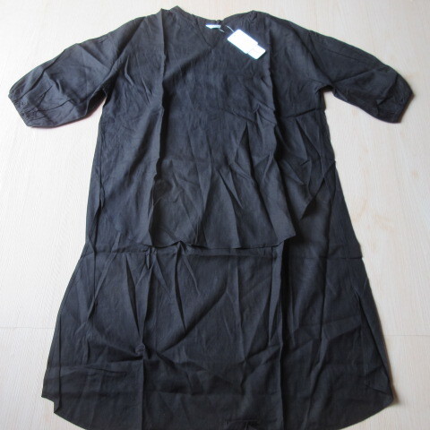新品 ロング丈ブラウス ブラック L レディース