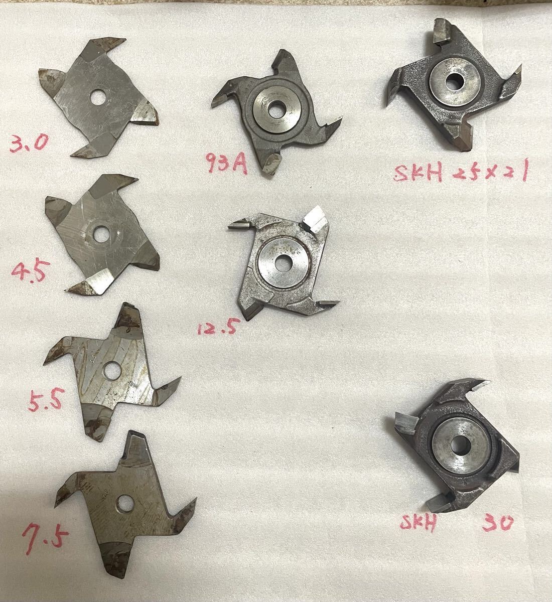 木工用 SKH プロファイルカッター まとめ売り8枚 穴13mm R各種 スピンドルモルダー シェイパー 替刃