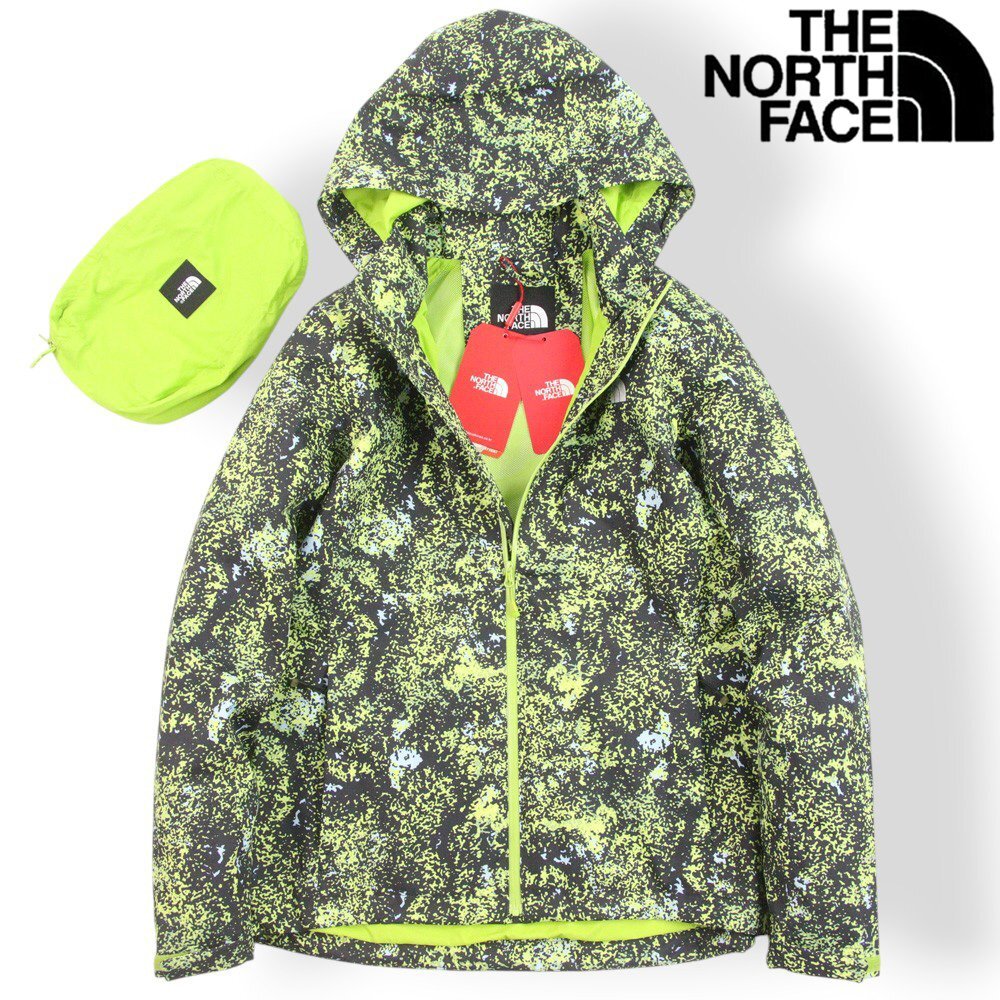 新品タグ付 ノースフェイス NJ2HJ32B DRYVENT W'S PRO SHIELD JKT ジップアップ マウンテンパーカ 黒 カーキ 総柄 85 S【参考価格￥18,700-