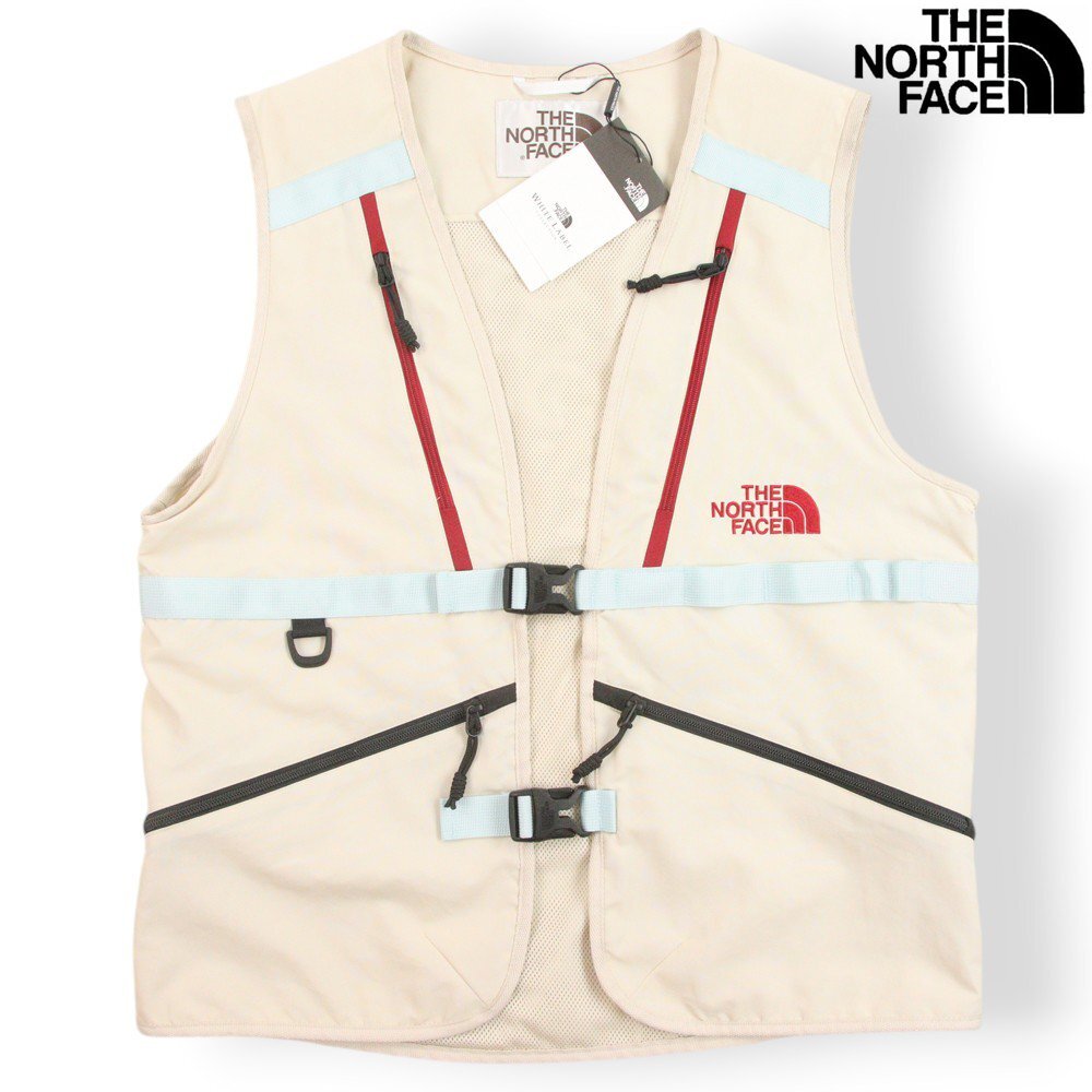 新品 ノースフェイス ホワイトレーベル NV4HM01K 撥水ナイロン STEEP VEST フィッシング スティープベスト ベージュ S【参考価格￥20,900-