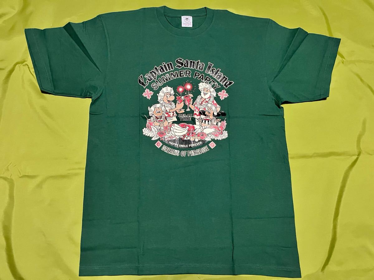 ★即決★新品　キャプテンサンタ　プリント入りTシャツ　ＸＬ　グリーン　送料無料