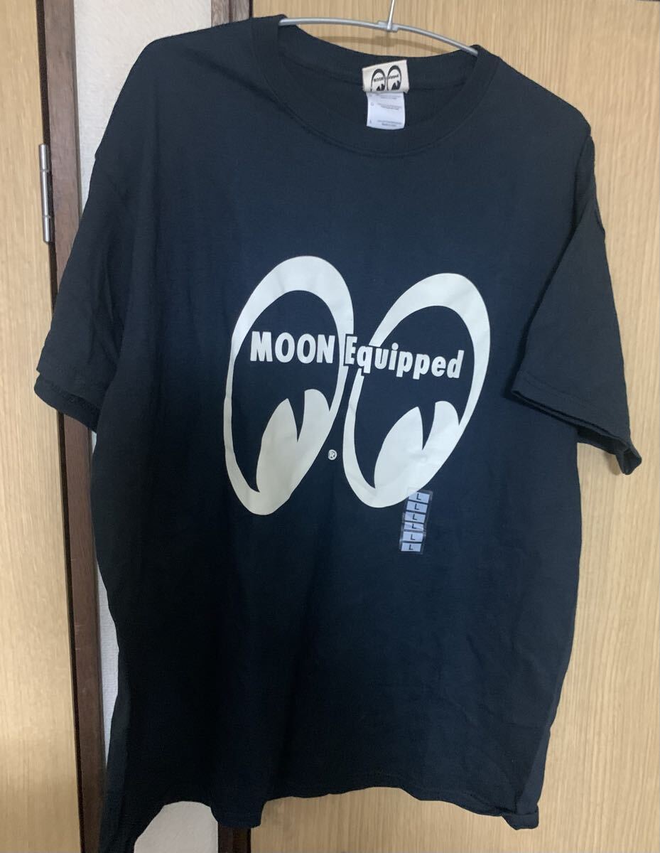 MOON EQUIPPED ムーン イクイップド Tシャツ 半袖 丸首 両面プリント MOON EYES ムーンアイズ Lサイズ 正規品 クリックポスト185円発送