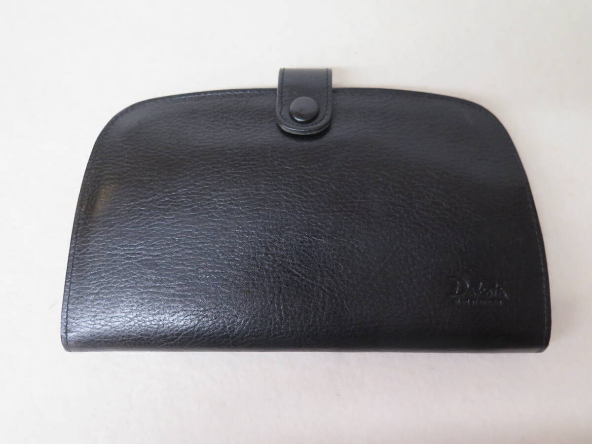 美品　Dakota ダコタ　レザー長財布　がま口小銭入れ　黒　ブラック