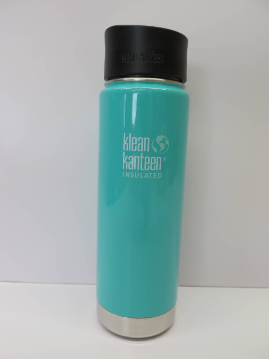 ⑯未使用保管品　klean kanteen クリーンカンティーン　ワイドインスレート 20oz 592ml シークレスト（グリーン系）漏れ防止カフェキャップ