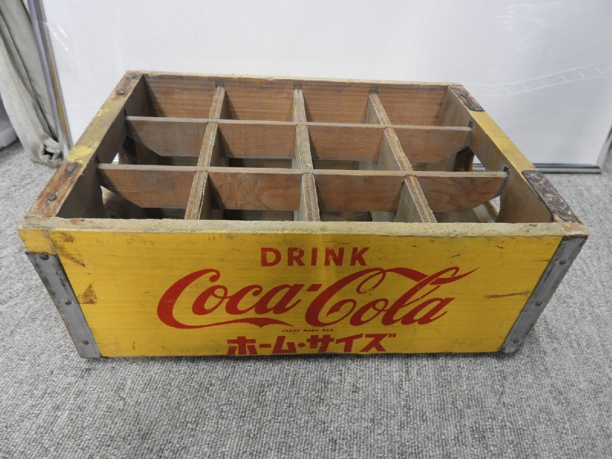 昭和レトロ　Coca-Cola コカコーラ　木箱　ホームサイズ　1960年代（7480）