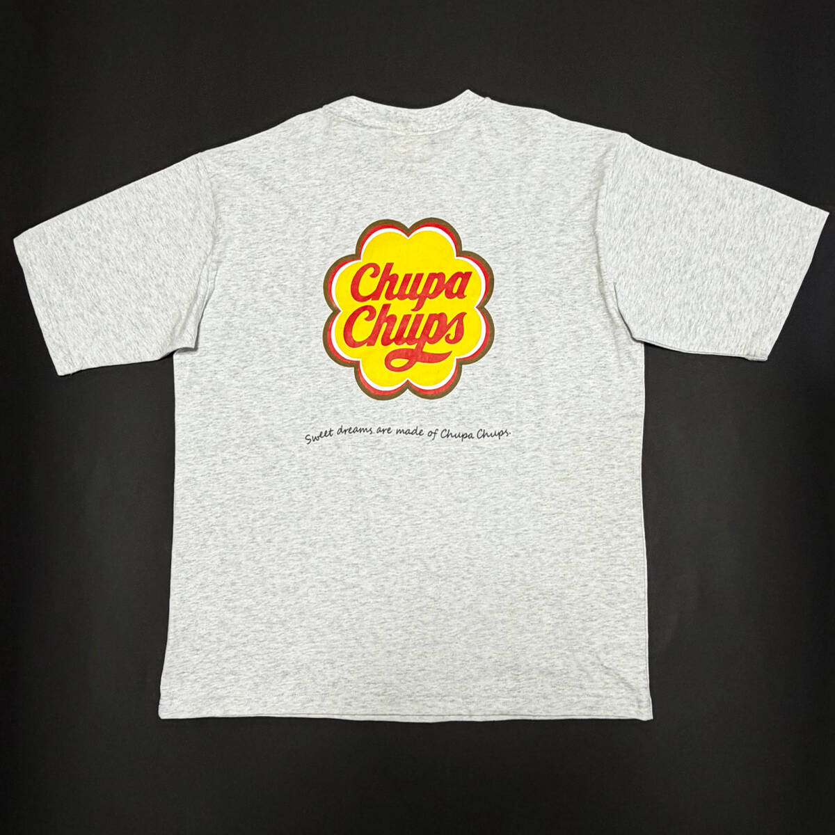 ■Chupa Chups/チュッパチャプスプリントTシャツ ライトグレーL新品■