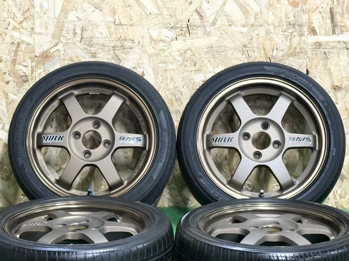 【カスタムに！！】RAYS VOLK RACING TE37 15in 5.5J +45 PCD100 ブルーアース 165/50R15 アルトワークス ヴィッツ 即納