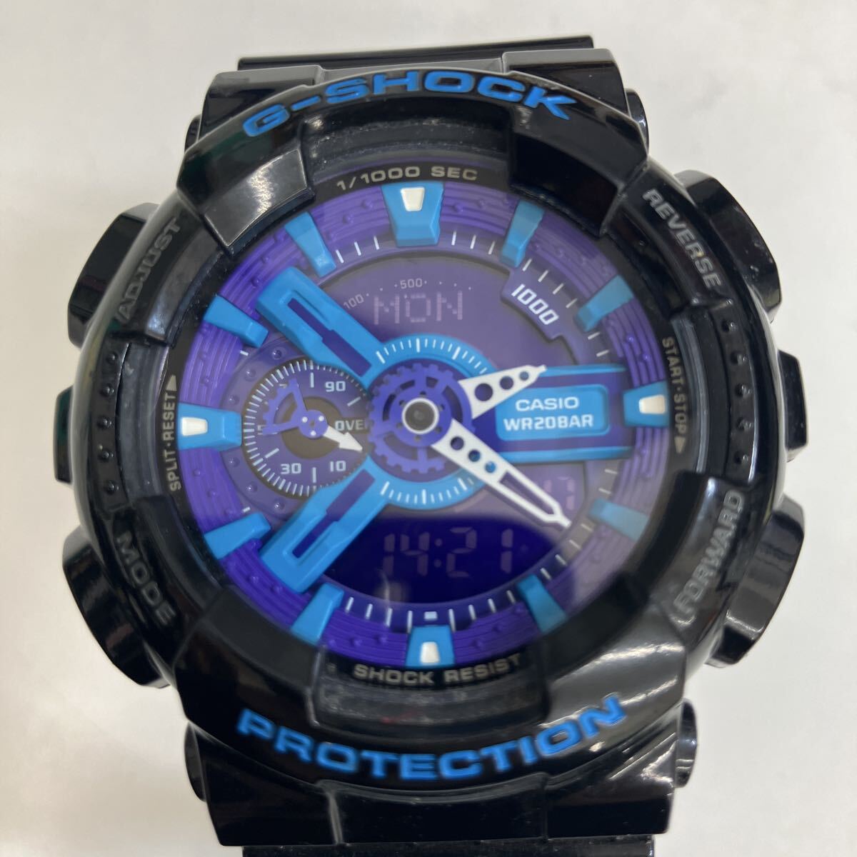 G-SHOCK ジーショック CASIO 腕時計 クォーツ腕時計 カシオ デジアナ パープル ブラック BLK 現在稼働 GA-110HC【9702】