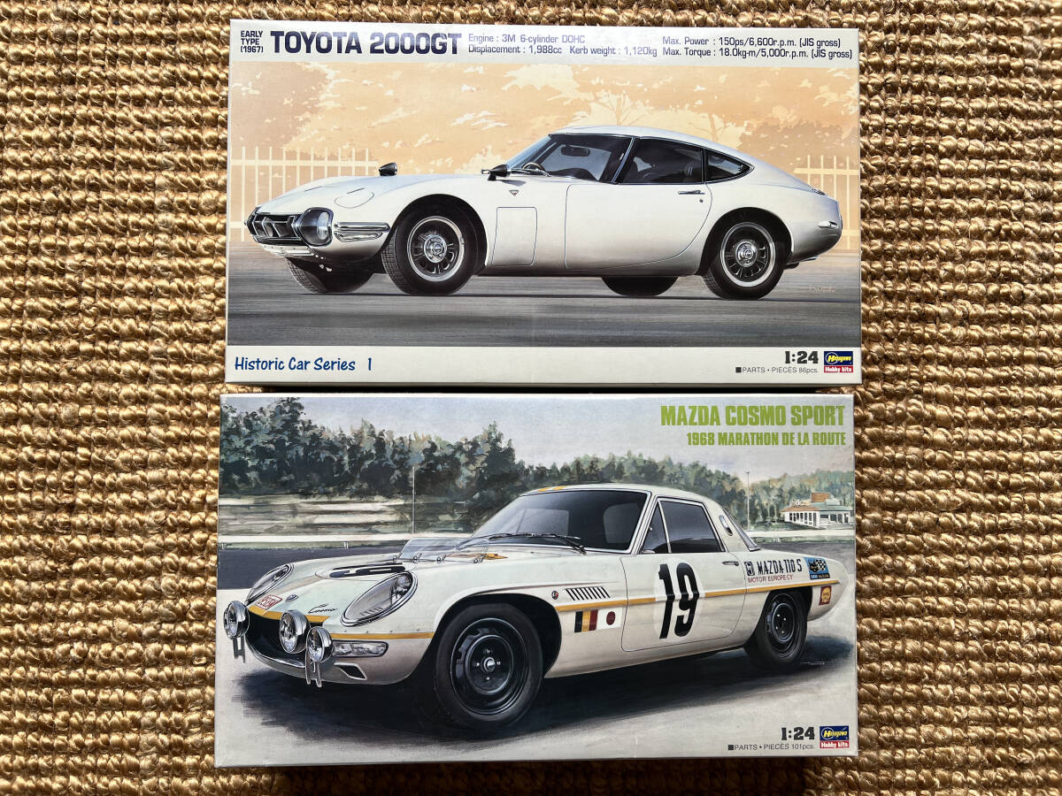 HASEGAWA TOYOTA2000GT EARLY TYPE/MAZDA COSMO SPORT 1968 MARATHON DE LA ROUTE ハセガワ 1/24 トヨタ2000GT/マツダ コスモスポーツ