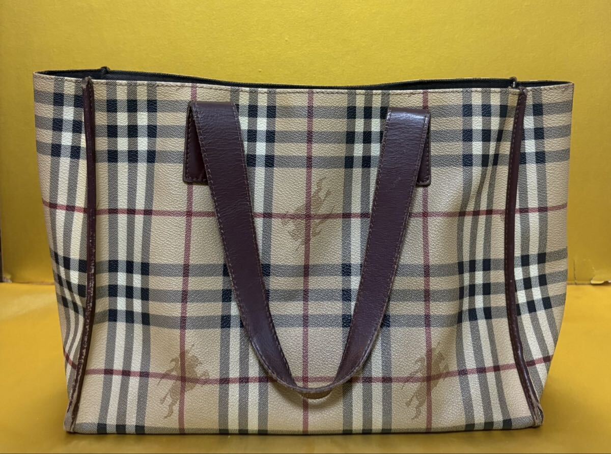 BURBERRY バーバリー　ノバチェック　トートバッグ　シャドーホース　PVC 