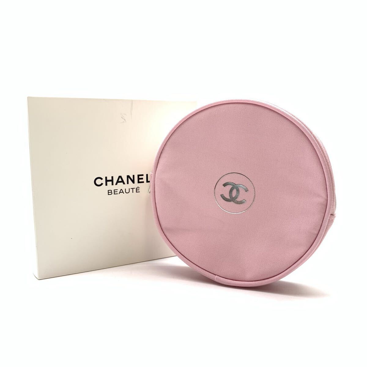 CHANEL シャネル ココマーク ラウンド ポーチ マルチケース ピンク ファスナー開閉 ノベルティ 非売品 コスメポーチ 管理RY26002802