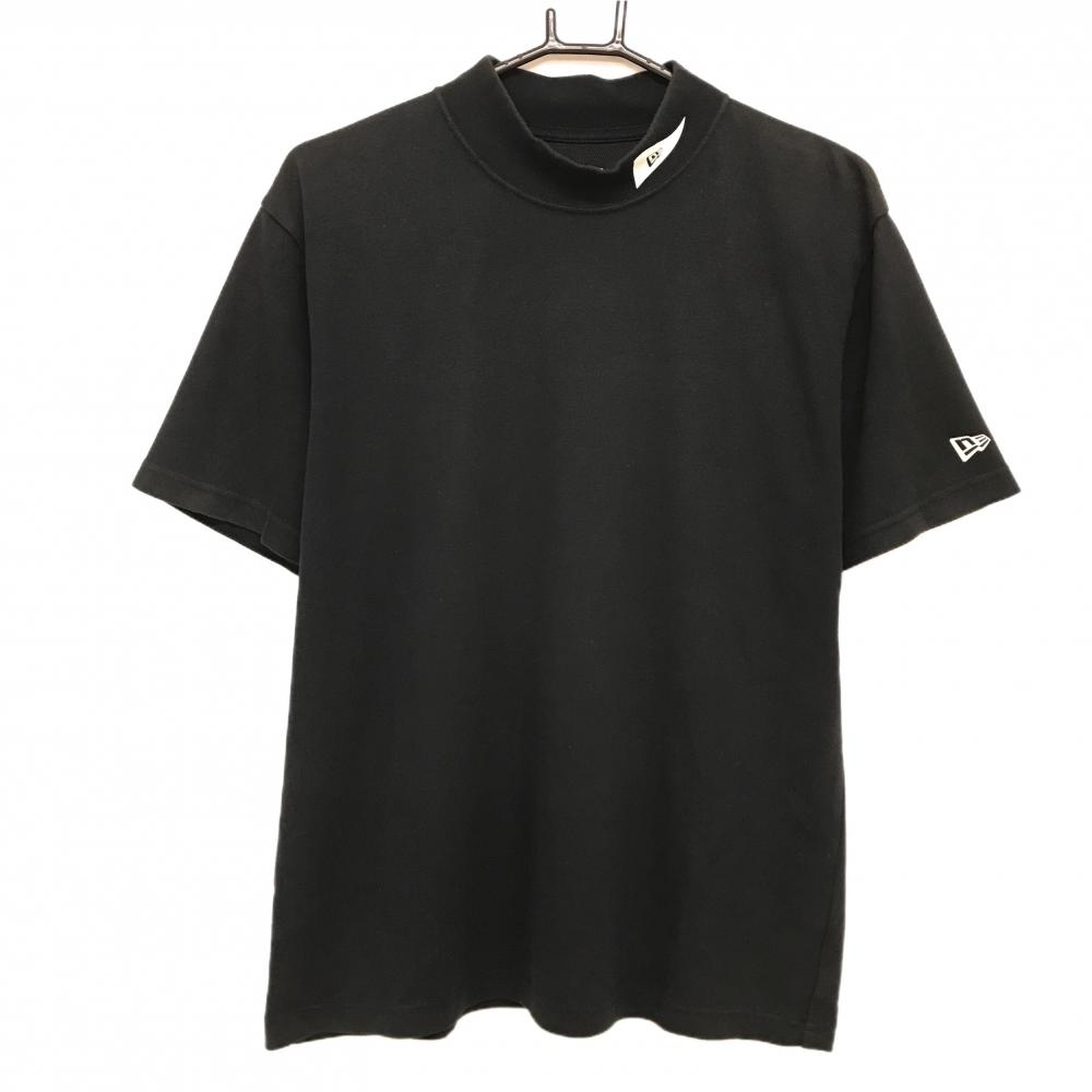 ニューエラ 半袖ハイネックシャツ 黒 ストレッチ インナー メンズ LARGE ゴルフウェア New Era