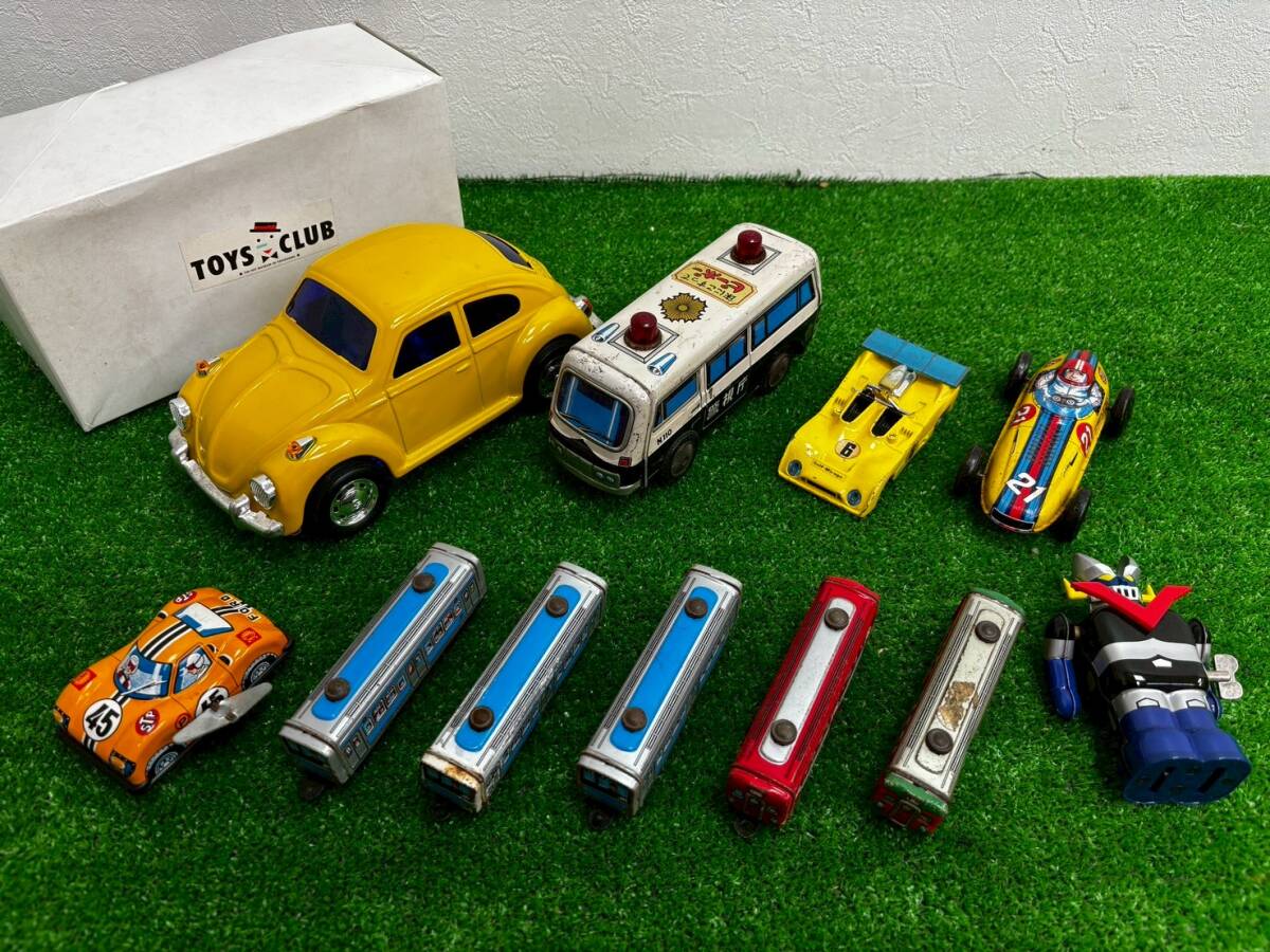 T0430E ブリキ 玩具 11点 まとめ セット フォルクスワーゲン ピーポーパトカー グレートマジンガー 電車 JR 車 昭和レトロ 当時物 現状品