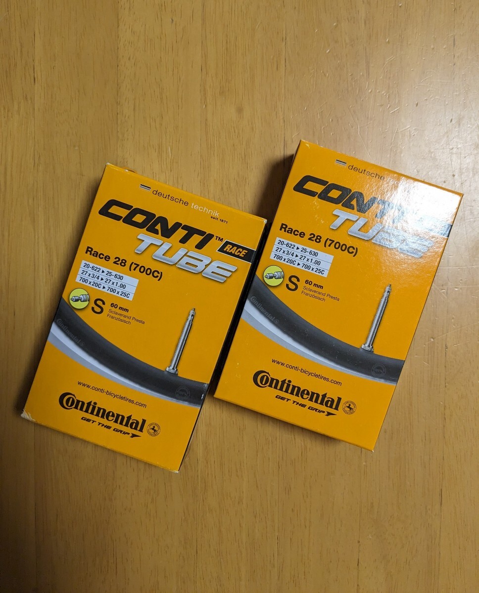 ２本セット　 コンチネンタル Continental チューブ Race 28 700×20-25C 　仏式 60mm 23C 25C 700C