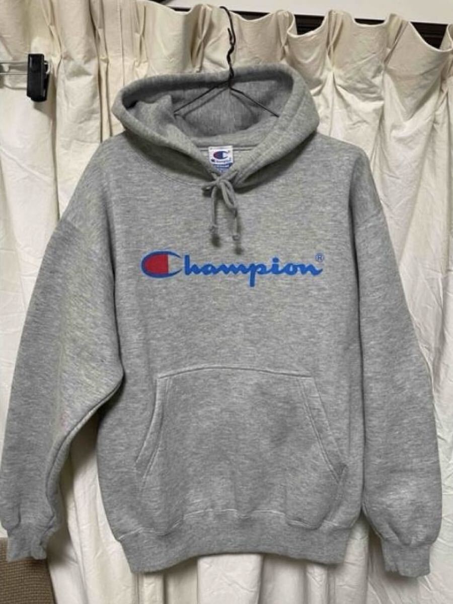 90s champion ヴィンテージスウェット パーカー Hoodie チャンピオン 刺繍タグ グレー Mサイズ USA製